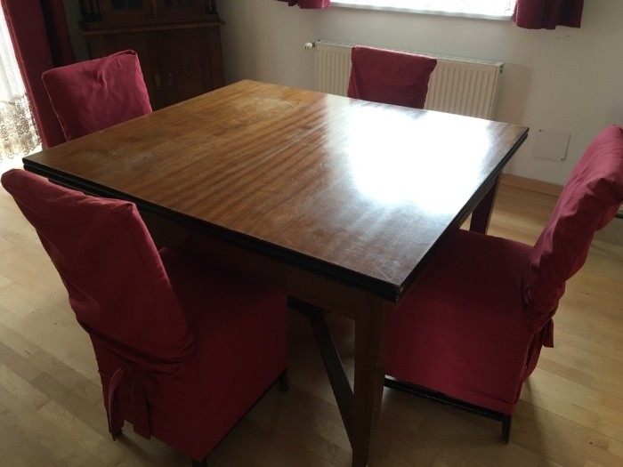 Tisch mit 6 Sthlen - Jugendstil